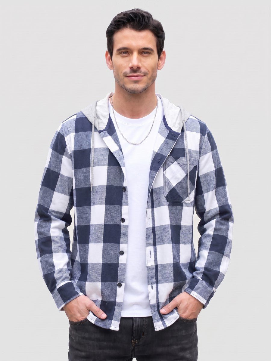 Men's Flannel Casual Lightweight Hoodies Jacket