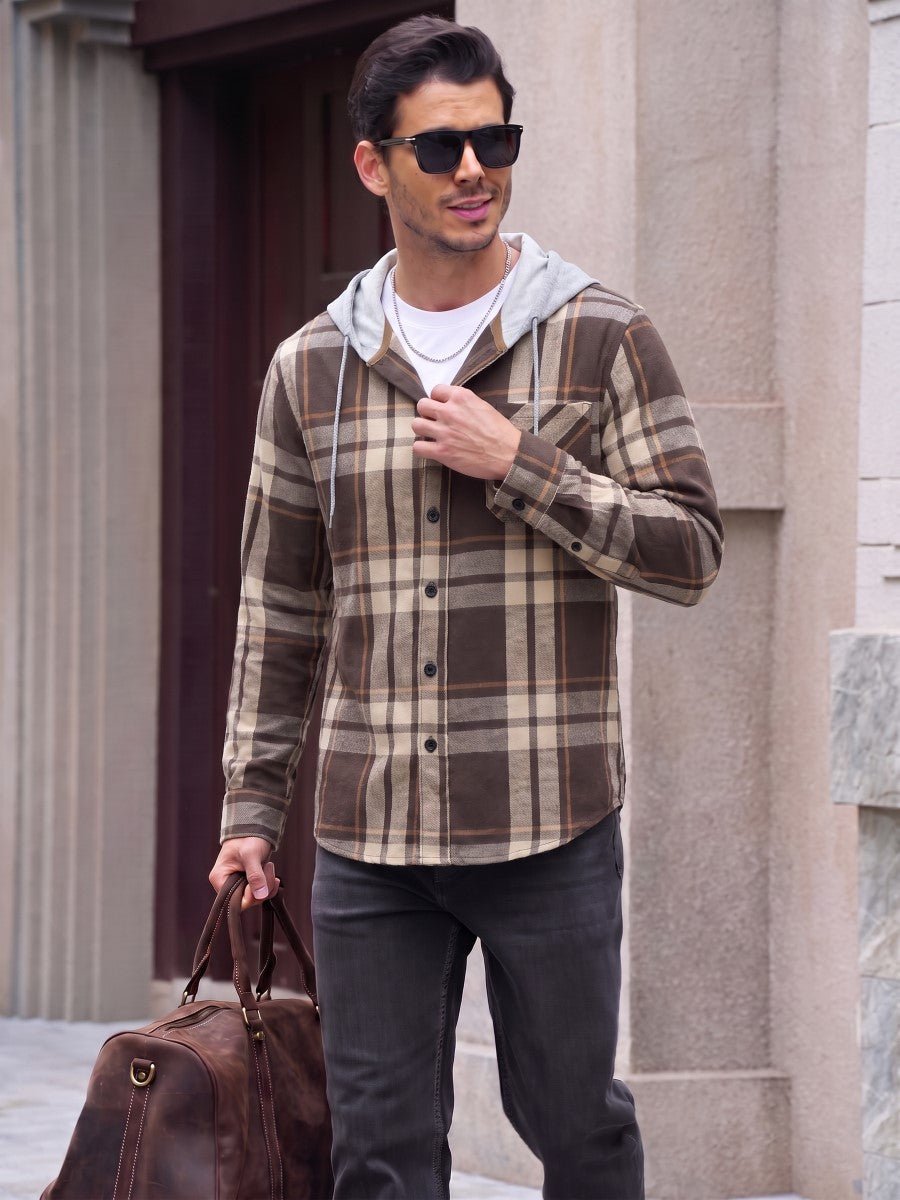 Men's Flannel Casual Lightweight Hoodies Jacket