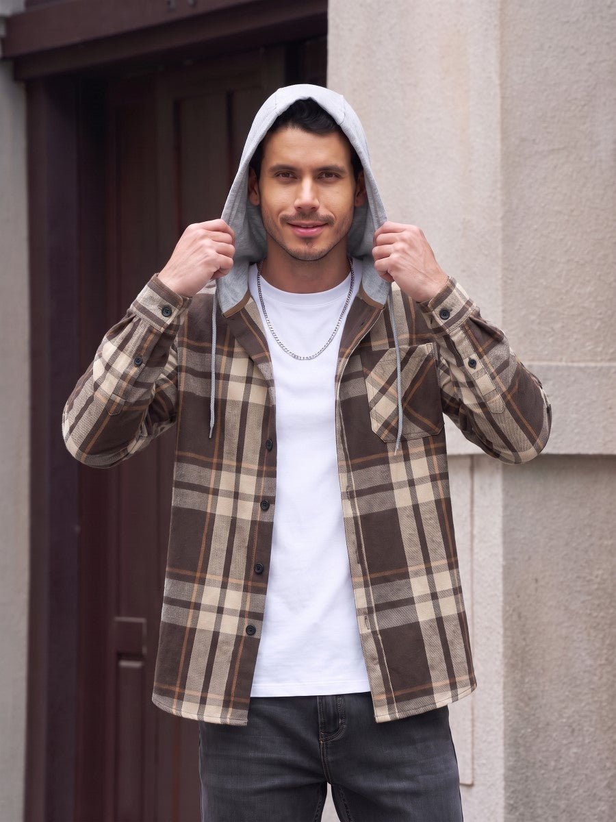 Men's Flannel Casual Lightweight Hoodies Jacket