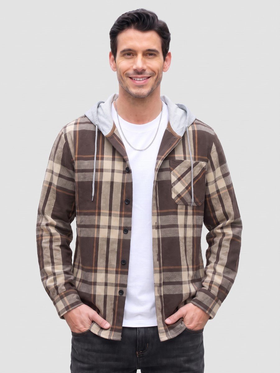 Men's Flannel Casual Lightweight Hoodies Jacket
