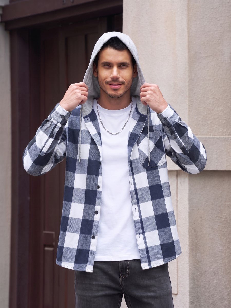 Men's Flannel Casual Lightweight Hoodies Jacket