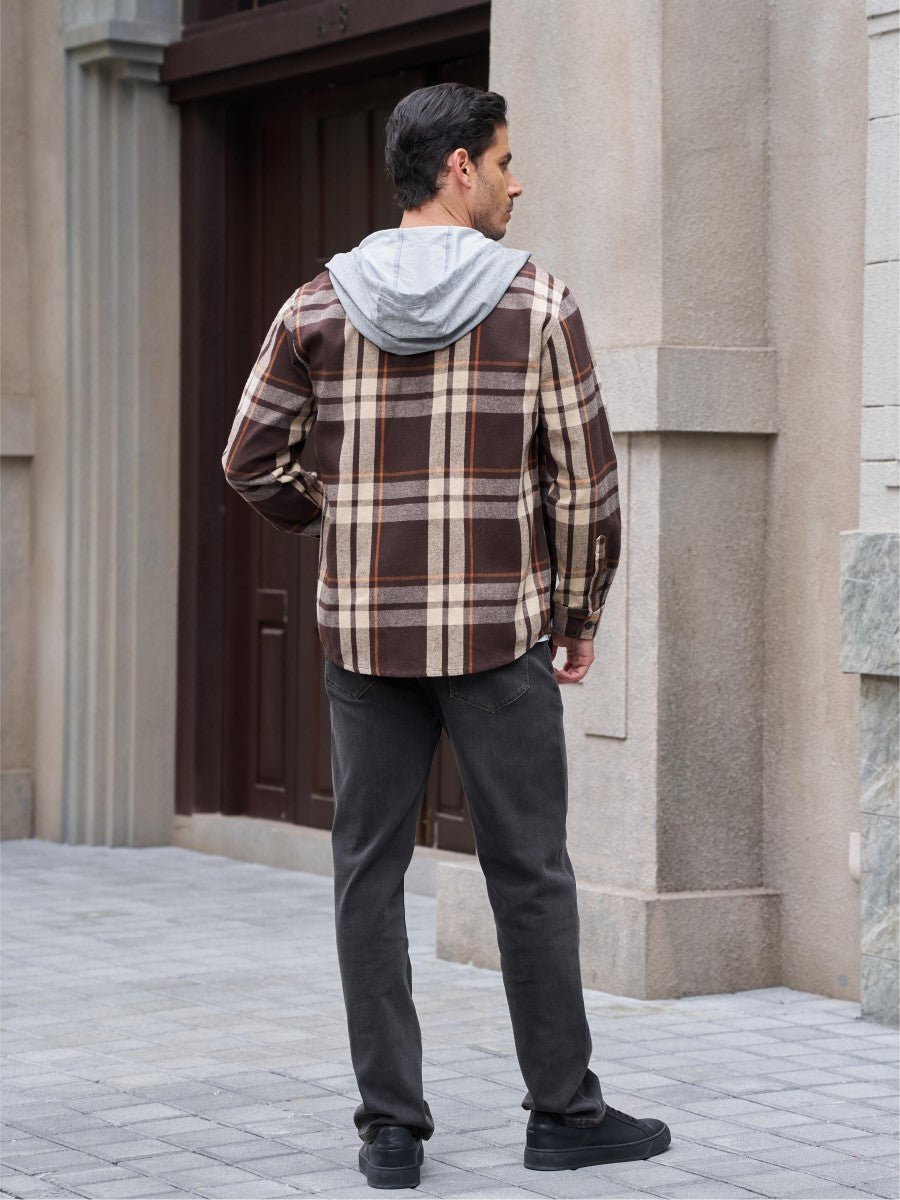 Men's Flannel Casual Lightweight Hoodies Jacket