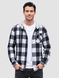 Men's Flannel Casual Lightweight Hoodies Jacket
