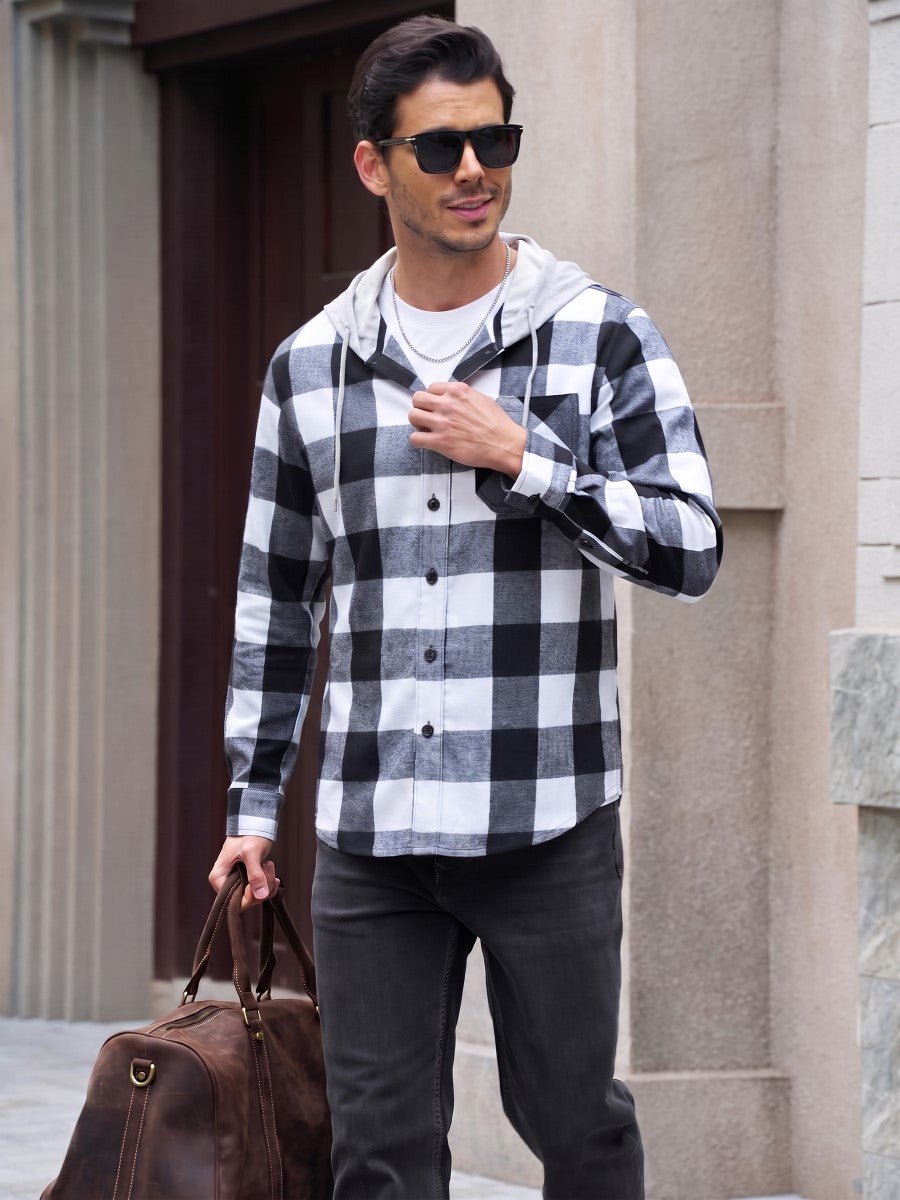 Men's Flannel Casual Lightweight Hoodies Jacket