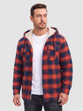 Men's Flannel Plaid Shirt Jacket With 5 Pockets