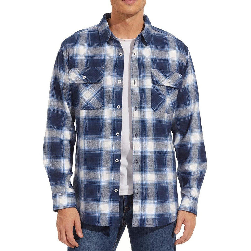 Men's Lightweight Plaid Classic Long Sleeve Flannel Jacket