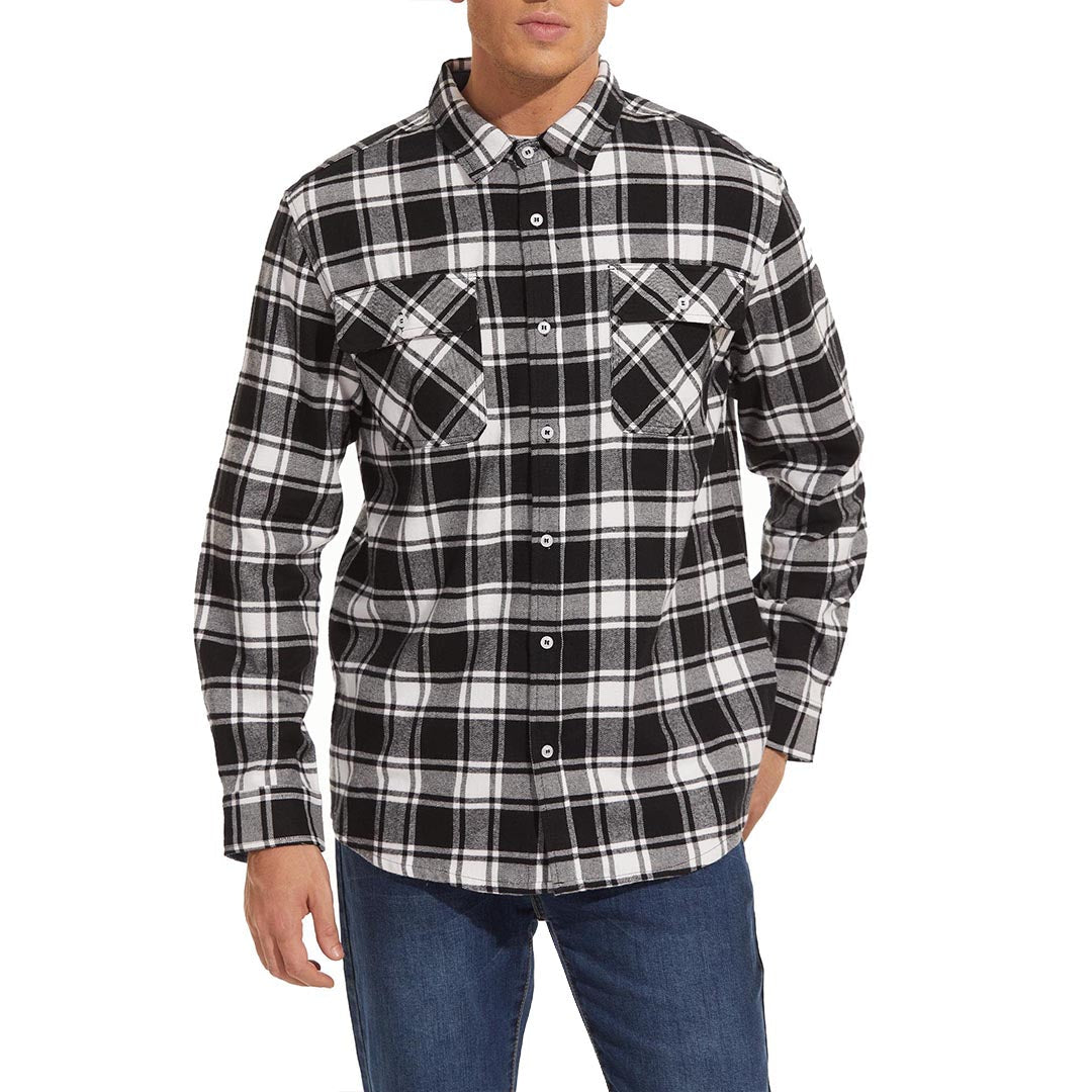 Men's Lightweight Plaid Classic Long Sleeve Flannel Jacket