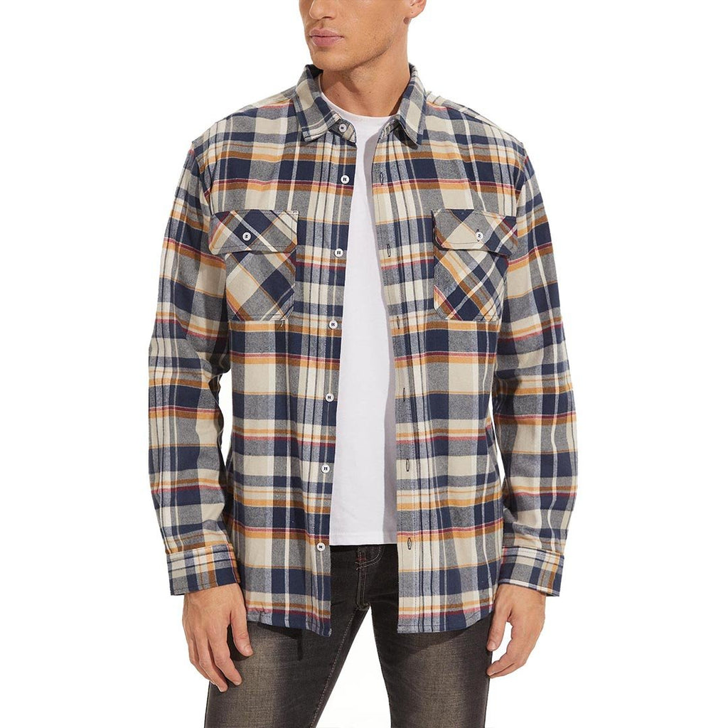 Men's Lightweight Plaid Classic Long Sleeve Flannel Jacket