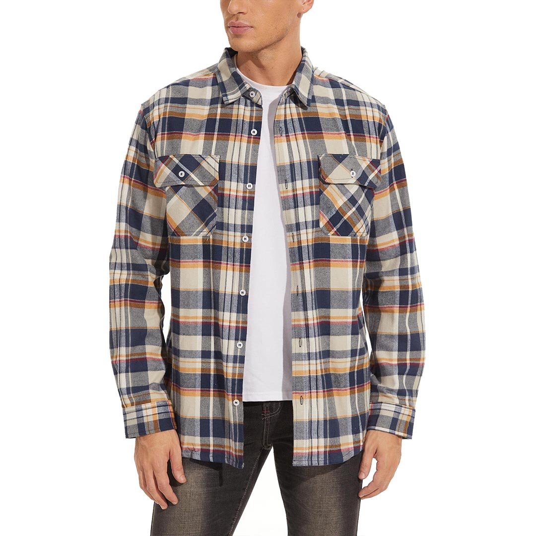 Men's Lightweight Plaid Classic Long Sleeve Flannel Jacket
