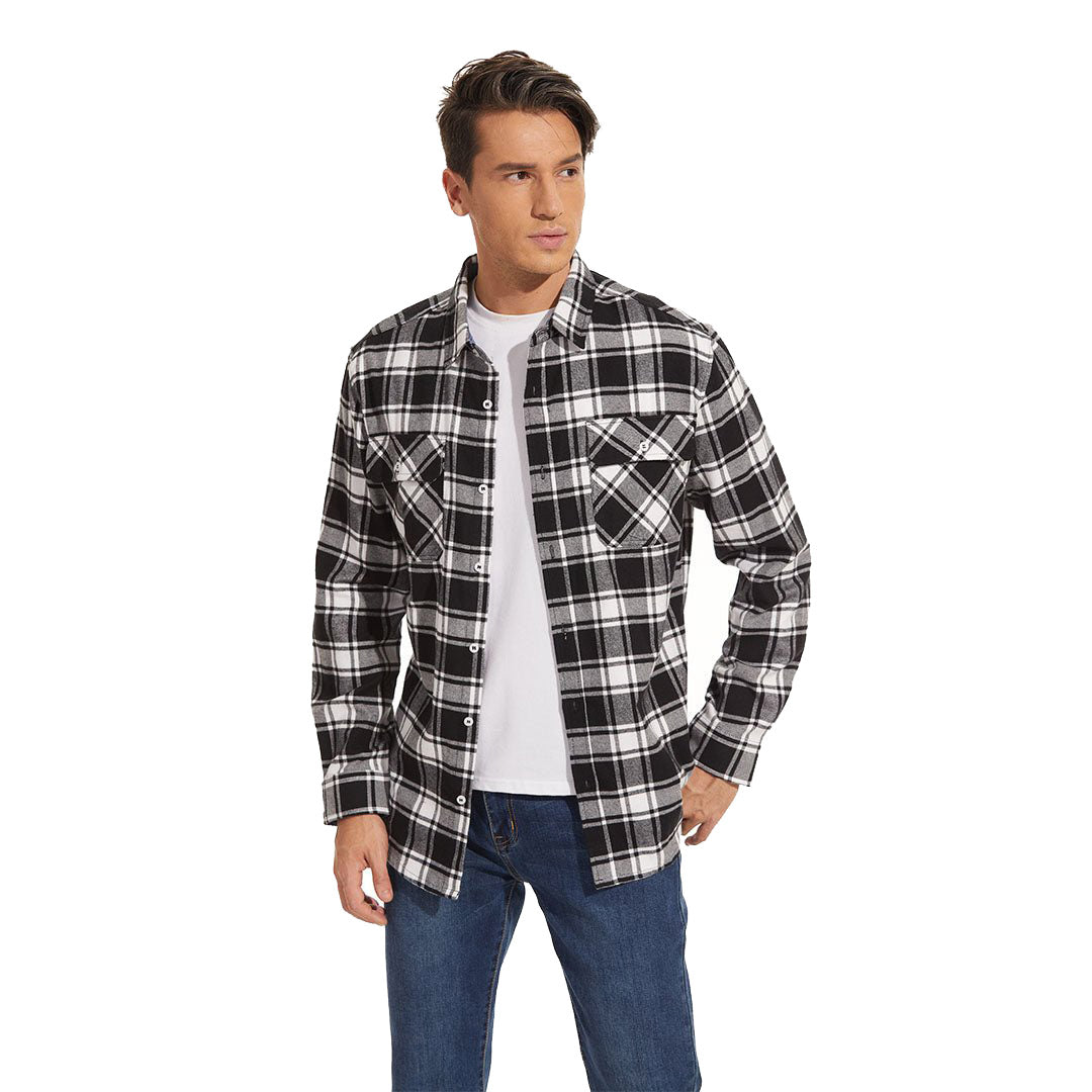 Men's Lightweight Plaid Classic Long Sleeve Flannel Jacket