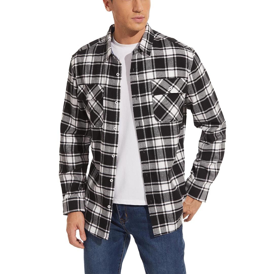 Men's Lightweight Plaid Classic Long Sleeve Flannel Jacket