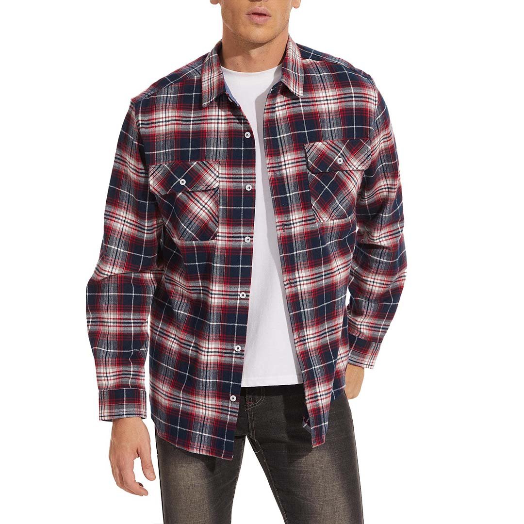 Men's Lightweight Plaid Classic Long Sleeve Flannel Jacket