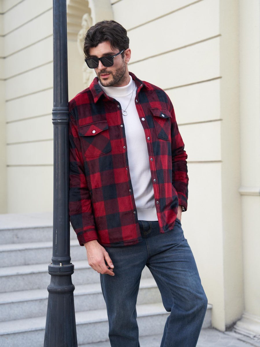 Men's Flannel Quilted Lined Winter Jackets