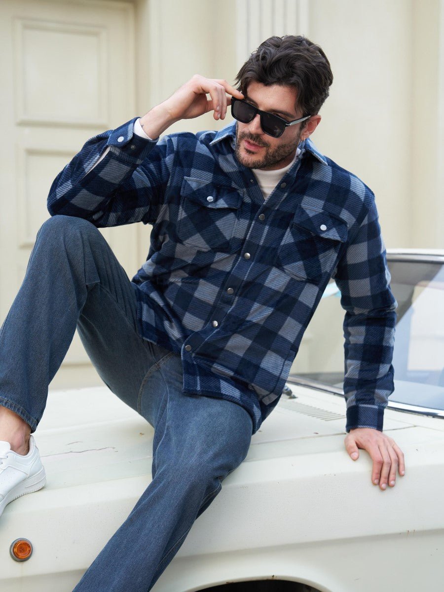 Men's Flannel Quilted Lined Winter Jackets