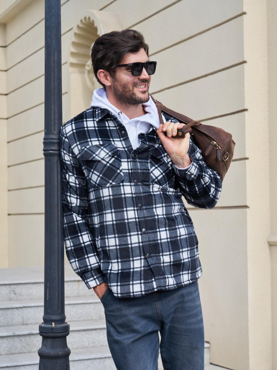 Men's Flannel Quilted Lined Winter Jackets