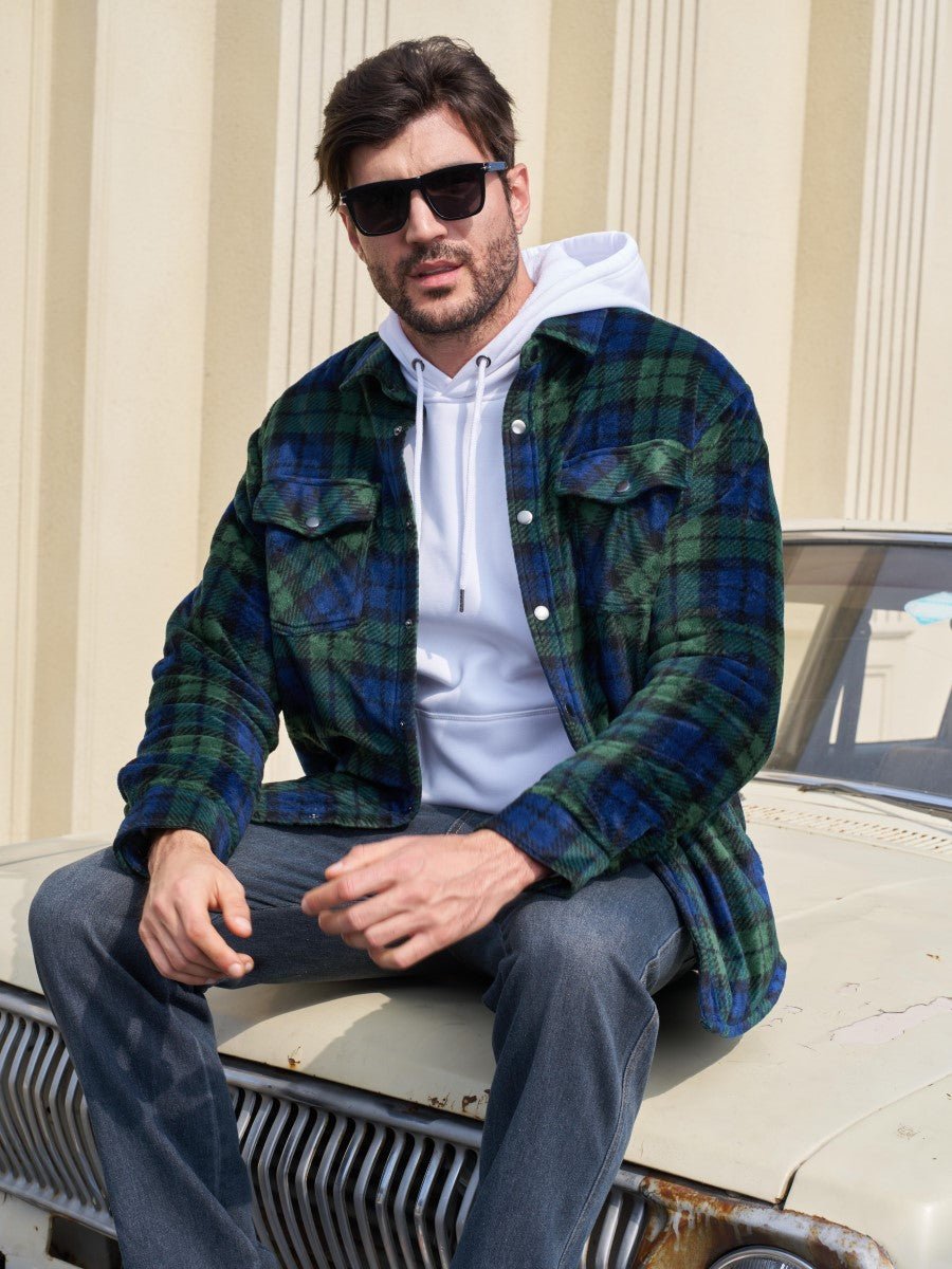 Men's Flannel Quilted Lined Winter Jackets