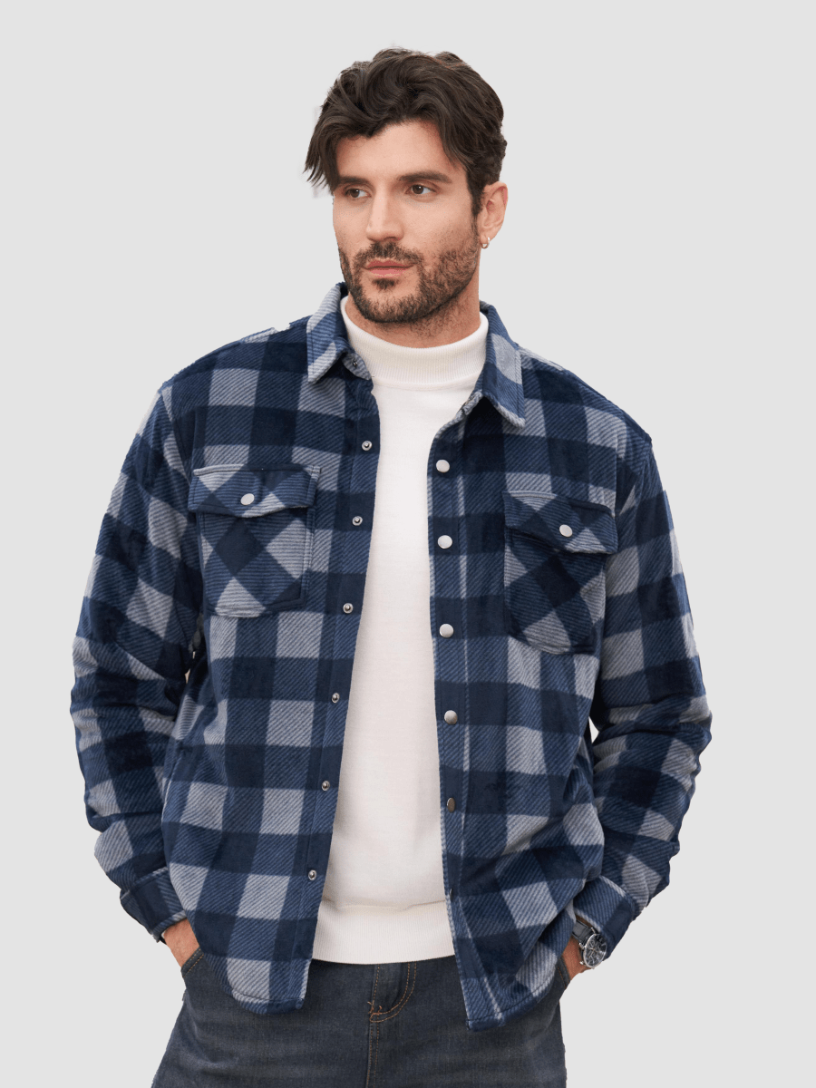 Men's Flannel Quilted Lined Winter Jackets