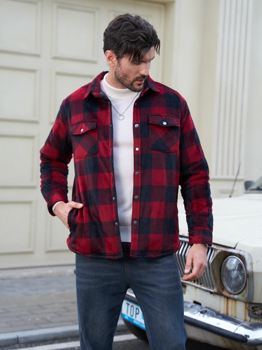 Men's Flannel Quilted Lined Winter Jackets