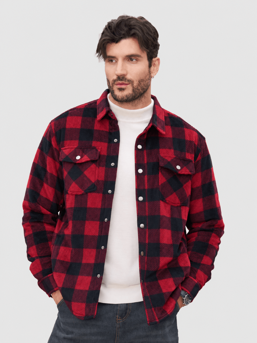 Men's Flannel Quilted Lined Winter Jackets