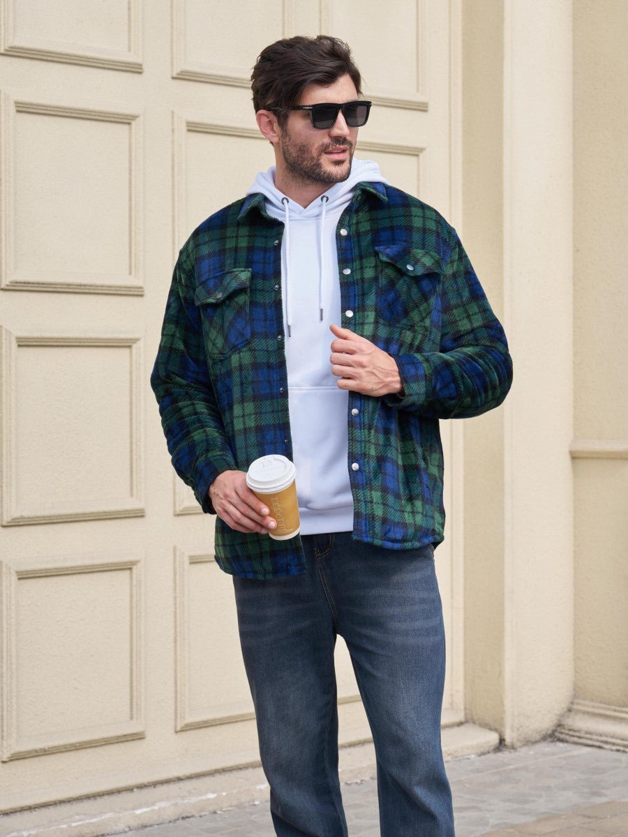 Men's Flannel Quilted Lined Winter Jackets