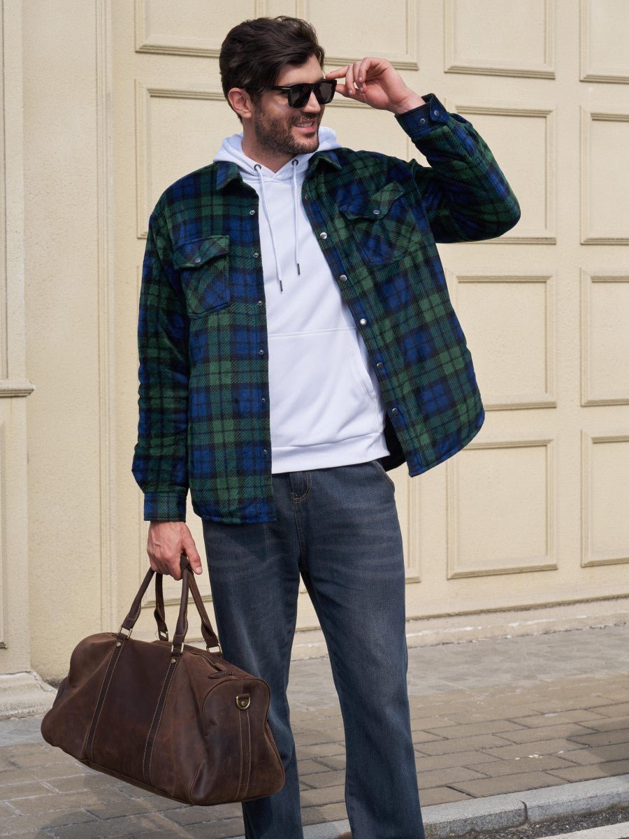 Men's Flannel Quilted Lined Winter Jackets