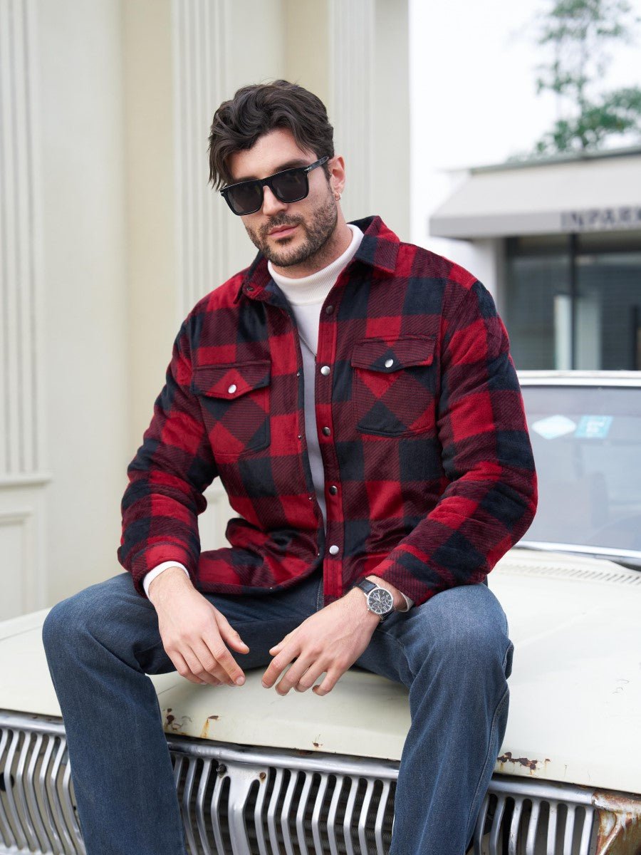 Men's Flannel Quilted Lined Winter Jackets