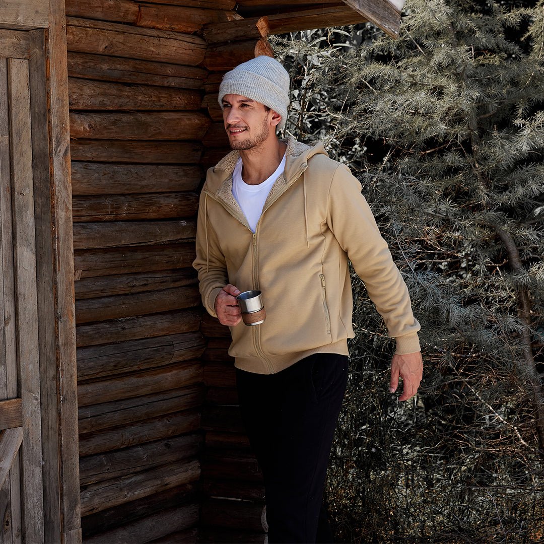 Men's Fleece Hoodie Jacket Windproof Winter Coats