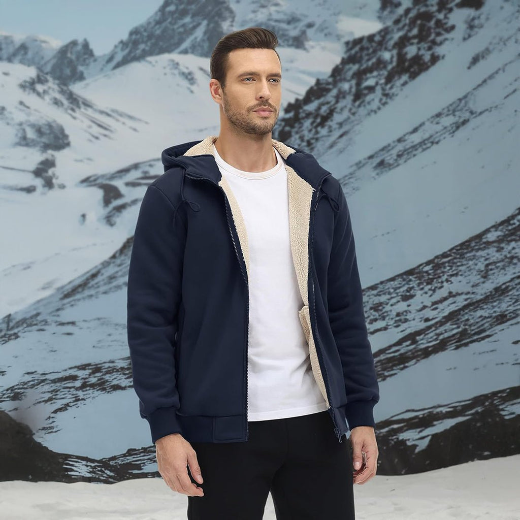 Men's Fleece Hoodie Jacket Windproof Winter Coats