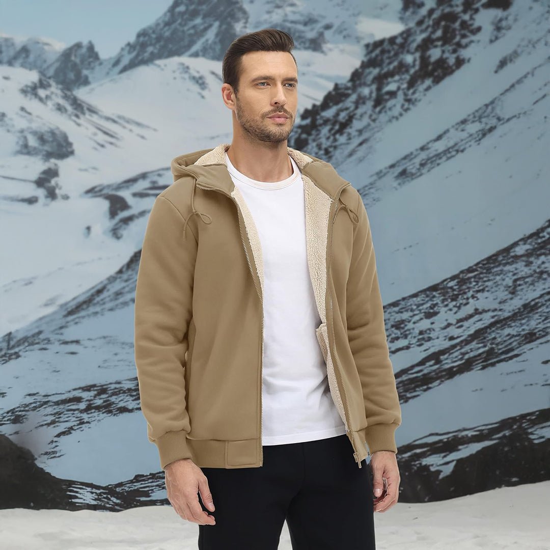 Men's Fleece Hoodie Jacket Windproof Winter Coats