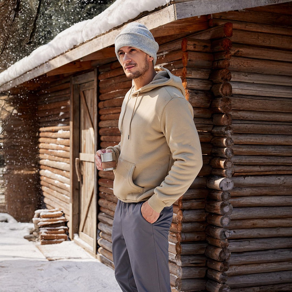 Men's Fleece Hoodie Thick Fleece Lined Sweatshirt
