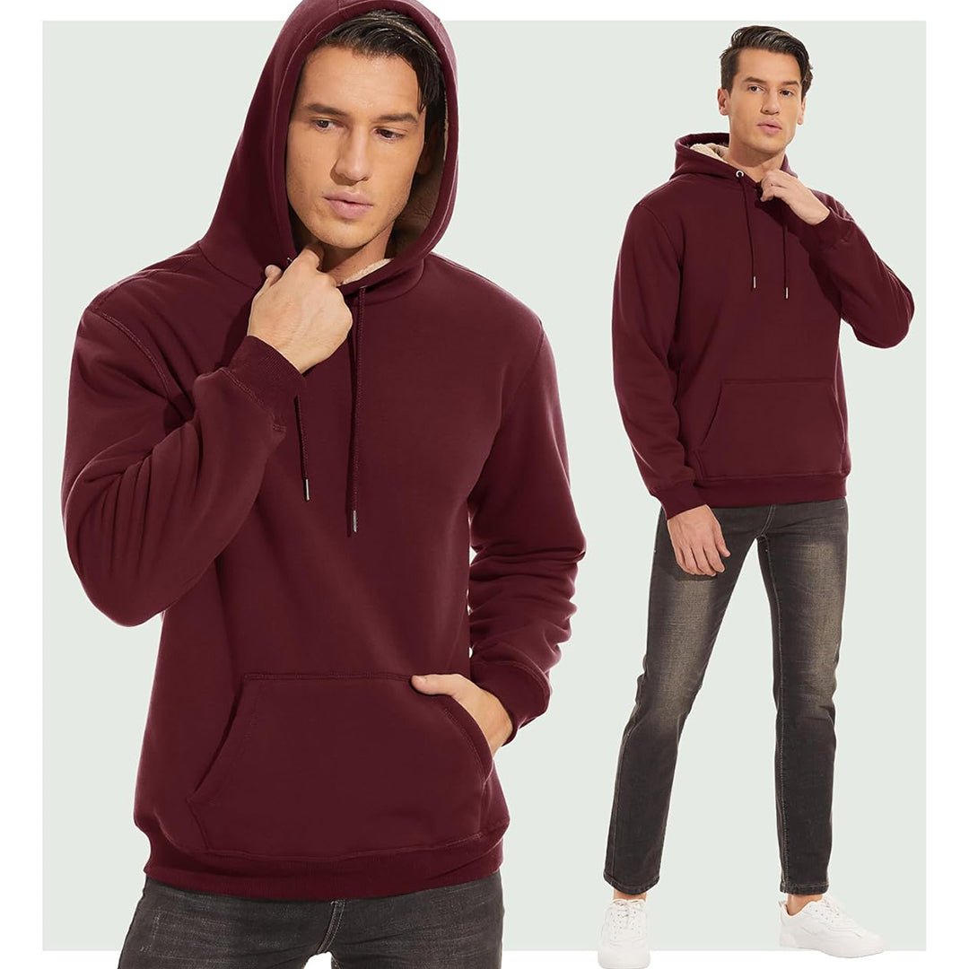 Men's Fleece Hoodie Thick Fleece Lined Sweatshirt