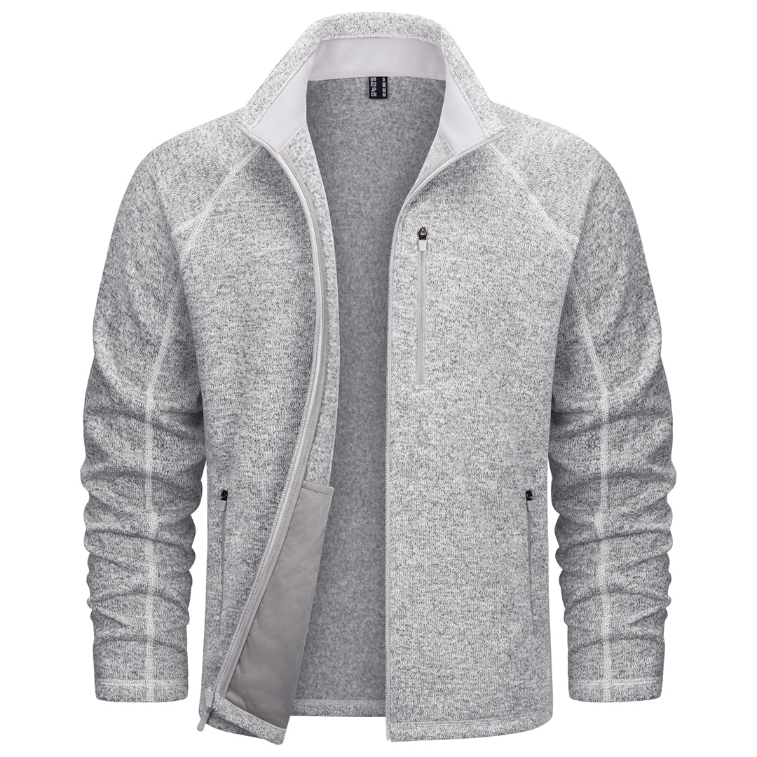 Mens Fleece Jacket Full Zip Casual Outdoor Wear