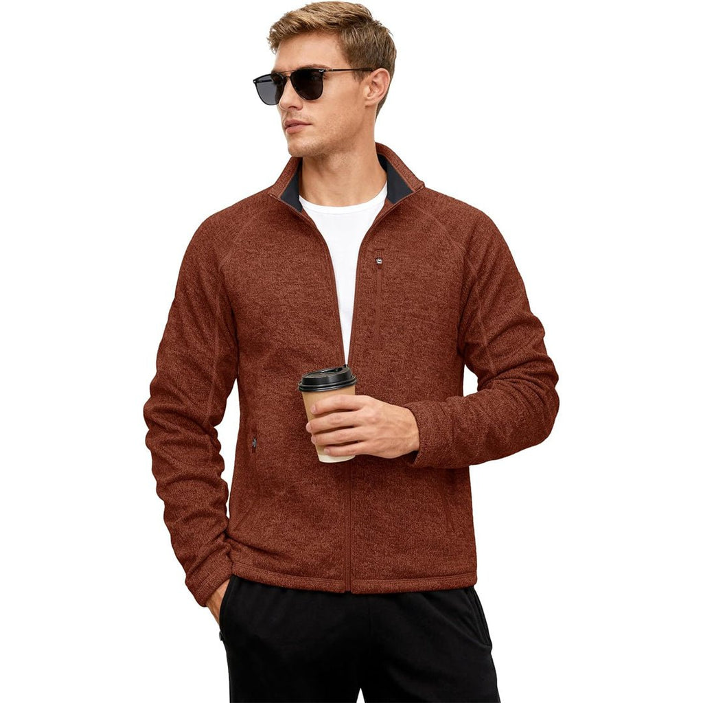 Mens Fleece Jacket Full Zip Casual Outdoor Wear
