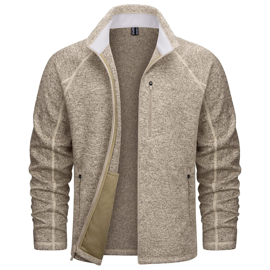 Mens Fleece Jacket Full Zip Casual Outdoor Wear