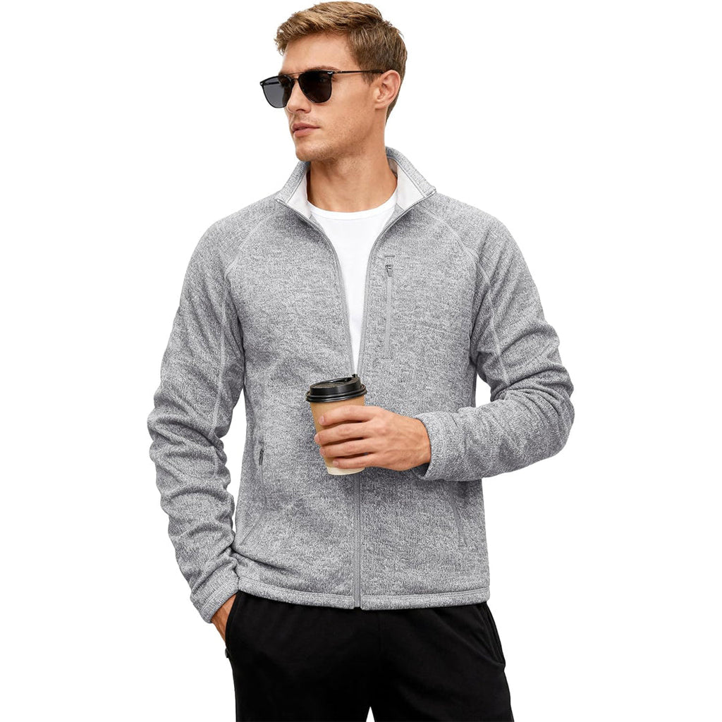 Mens Fleece Jacket Full Zip Casual Outdoor Wear