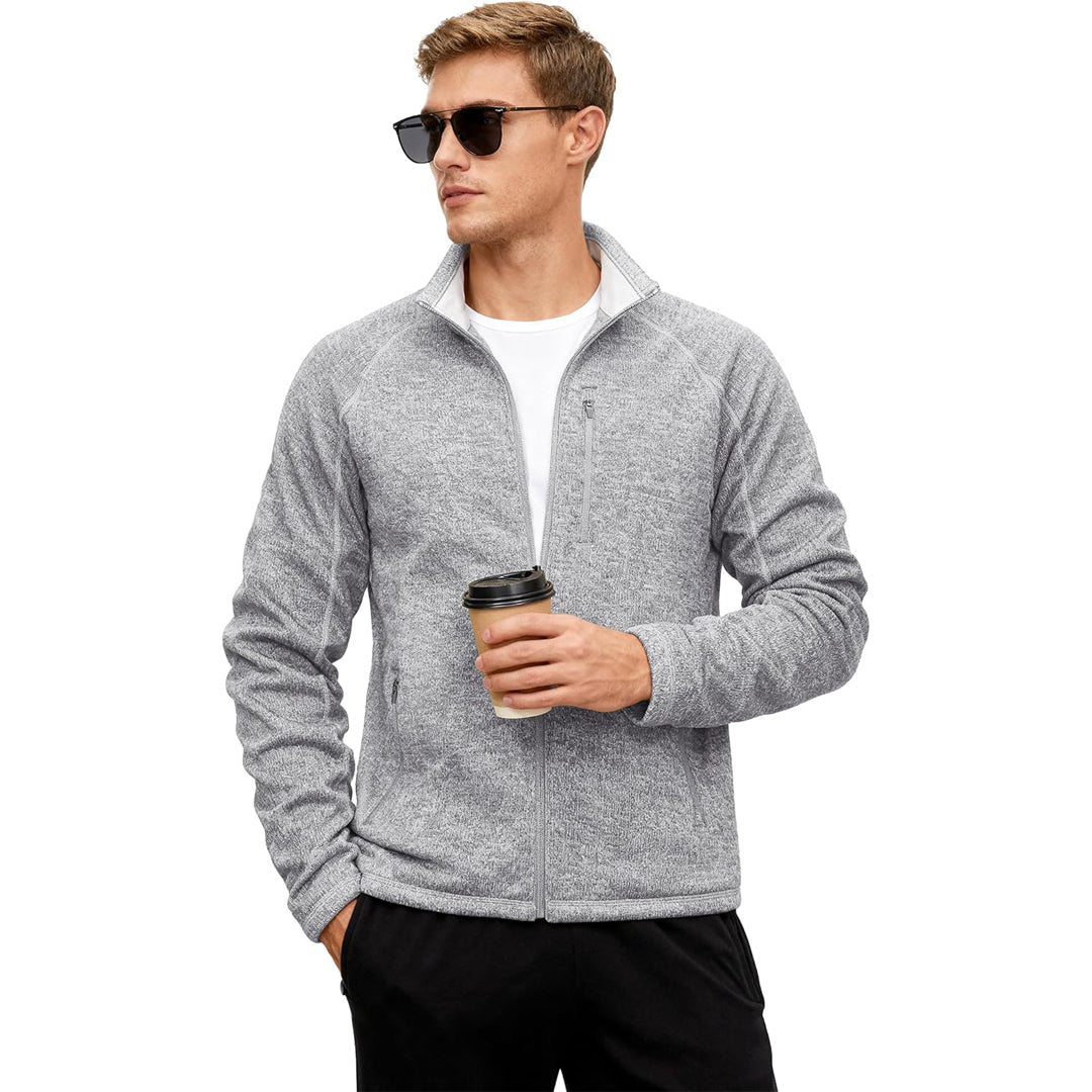 Mens Fleece Jacket Full Zip Casual Outdoor Wear