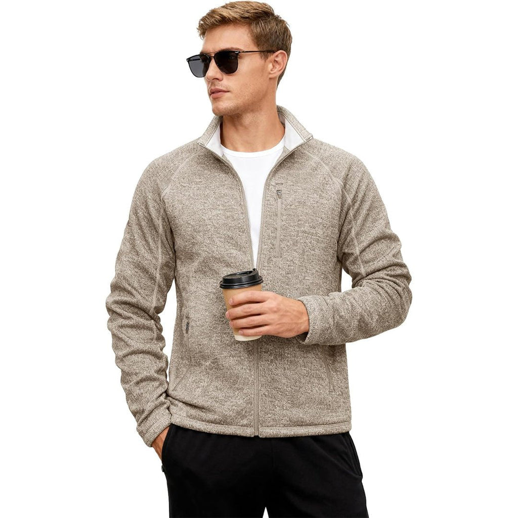 Mens Fleece Jacket Full Zip Casual Outdoor Wear