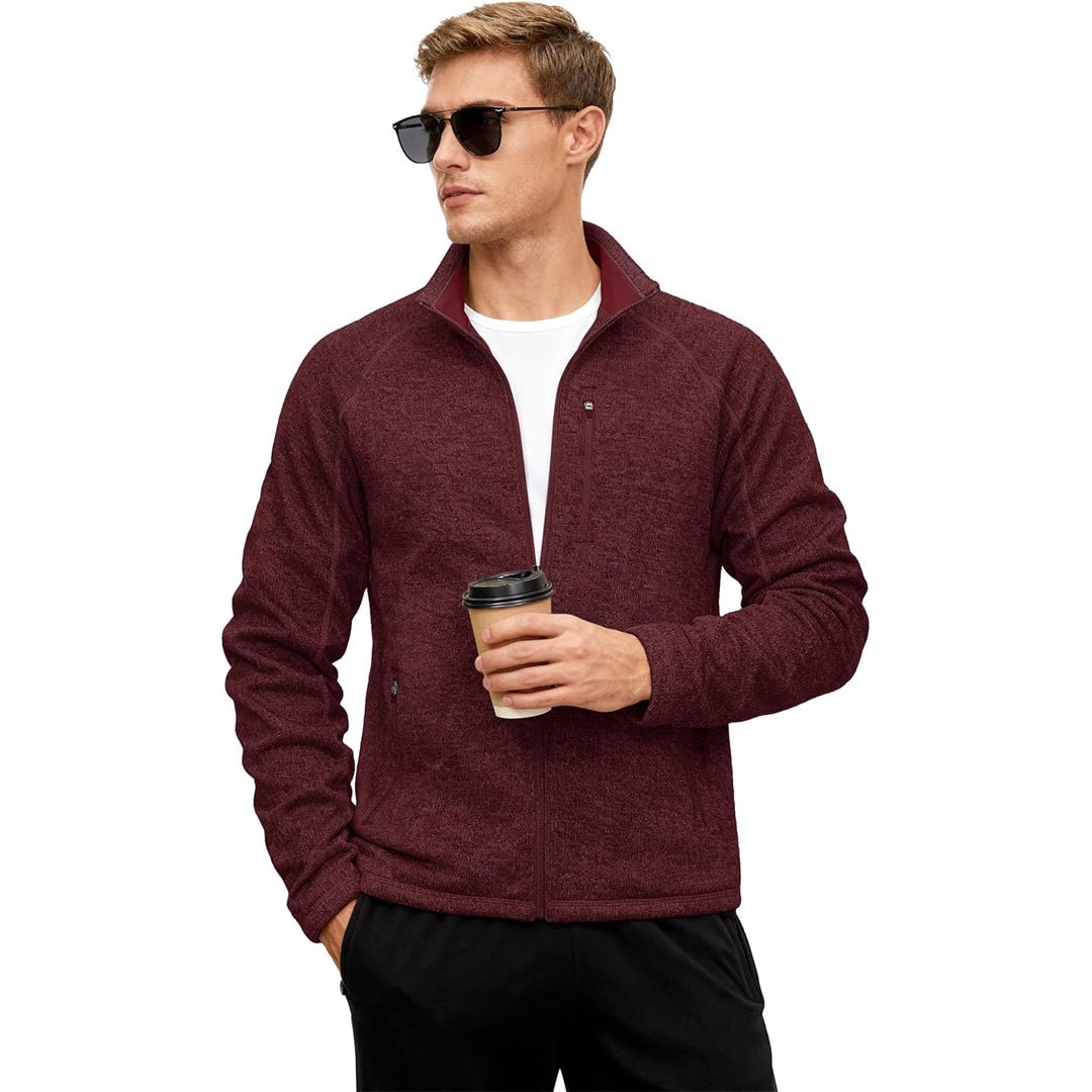 Mens Fleece Jacket Full Zip Casual Outdoor Wear