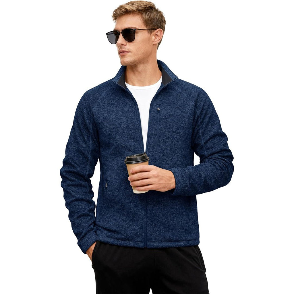 Mens Fleece Jacket Full Zip Casual Outdoor Wear
