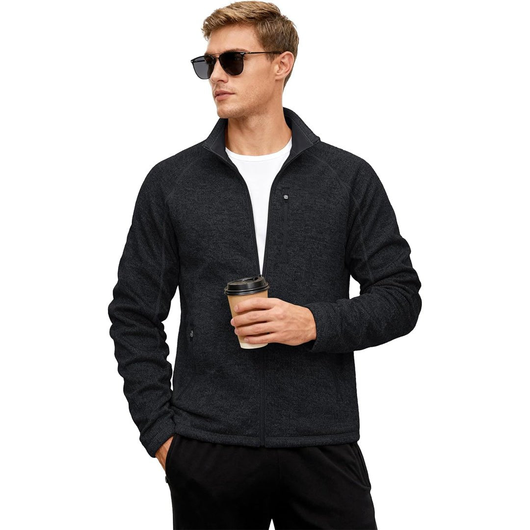 Mens Fleece Jacket Full Zip Casual Outdoor Wear