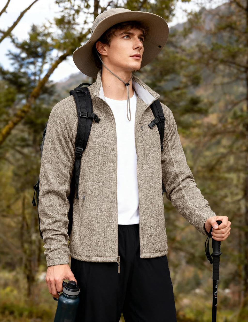 Mens Fleece Jacket Full Zip Casual Outdoor Wear