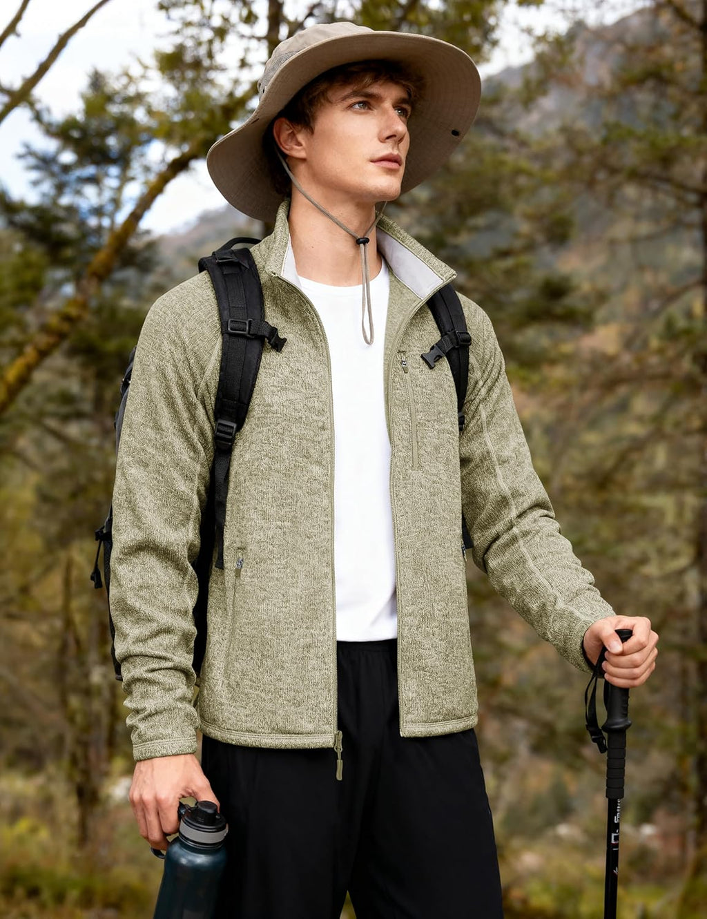 Mens Fleece Jacket Full Zip Casual Outdoor Wear