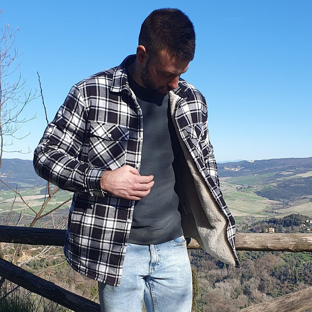 Men's Heavyweight Casual Fleece Lined Flannel Work Jacket
