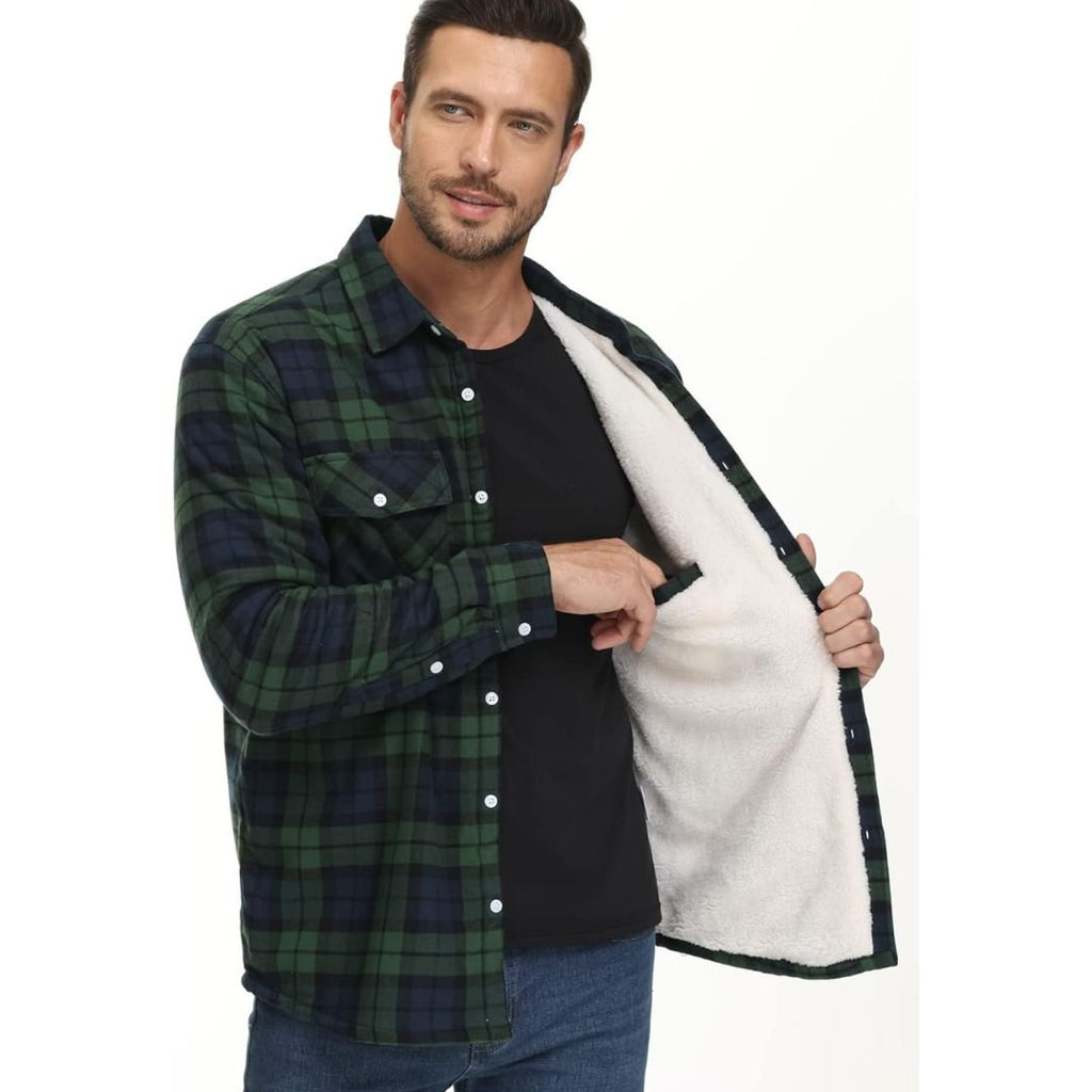 Men's Heavyweight Casual Fleece Lined Flannel Work Jacket