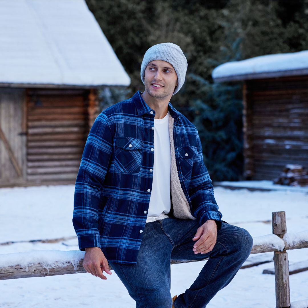 Men's Heavyweight Casual Fleece Lined Flannel Work Jacket