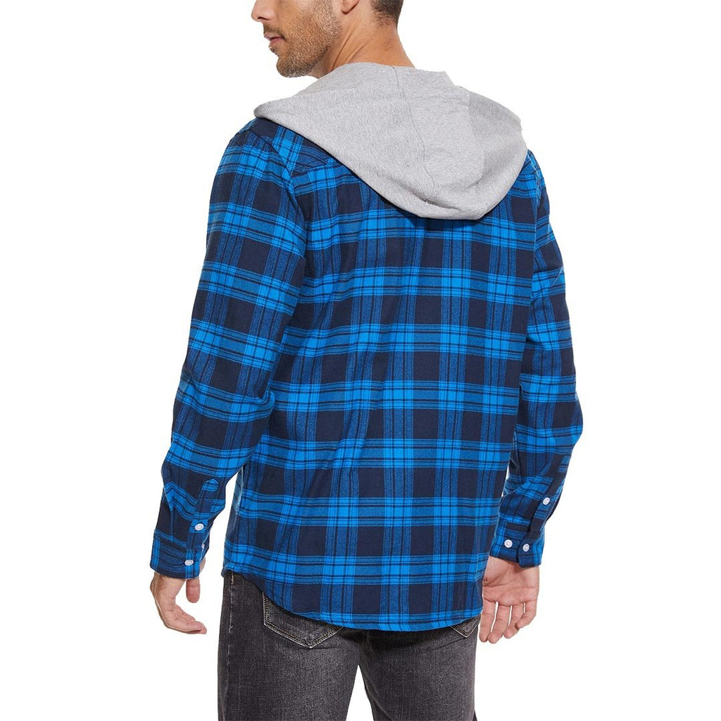 Men's Buffalo Plaid Hooded Casual Shirt Jacket