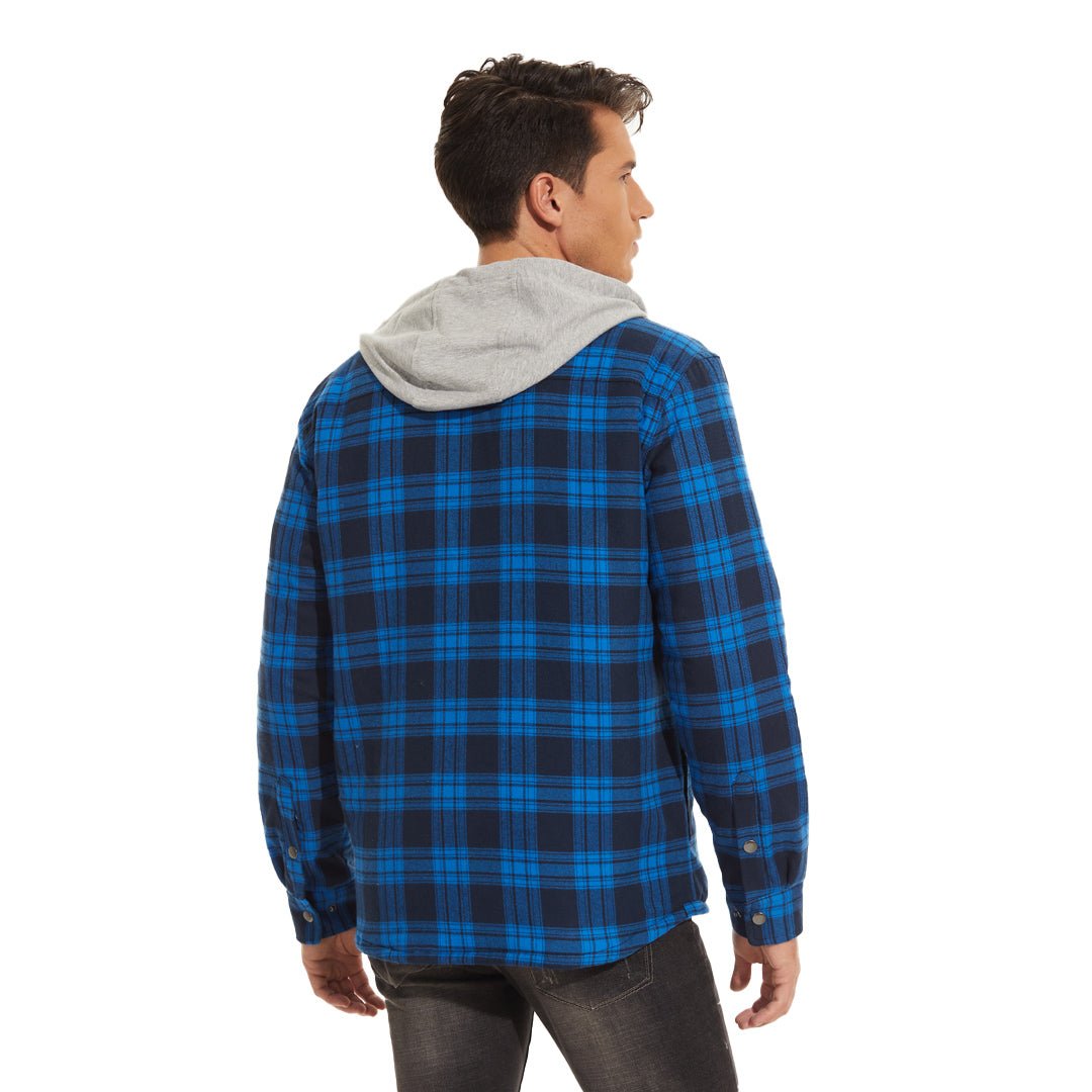 Men's Winter Warm Hooded Heavyweight Cotton Flannel Jacket