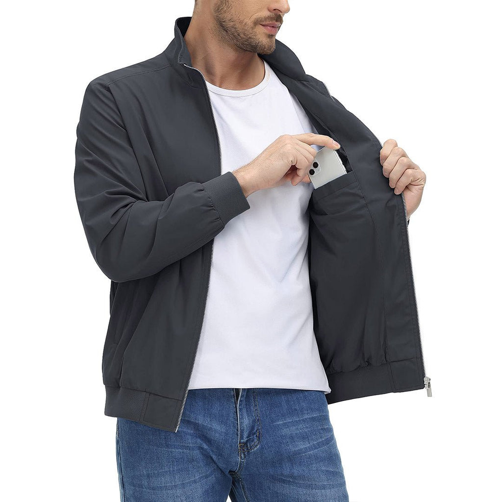 Men's Lightweight Casual Jacket - Breathable Bomber Coat for Spring