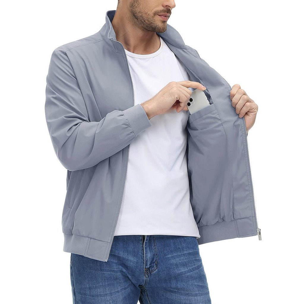 Men's Lightweight Casual Jacket - Breathable Bomber Coat for Spring