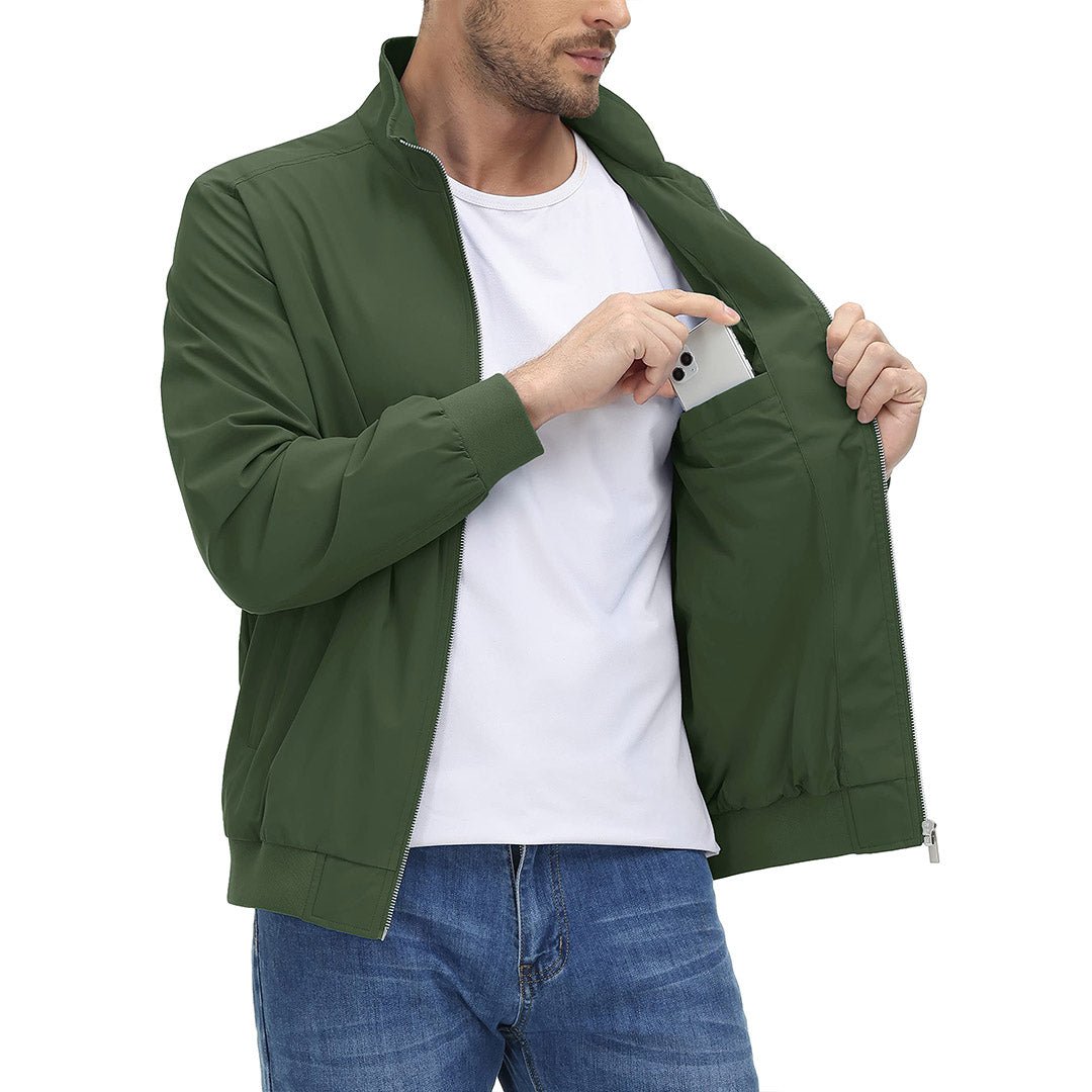 Men's Lightweight Casual Jacket - Breathable Bomber Coat for Spring